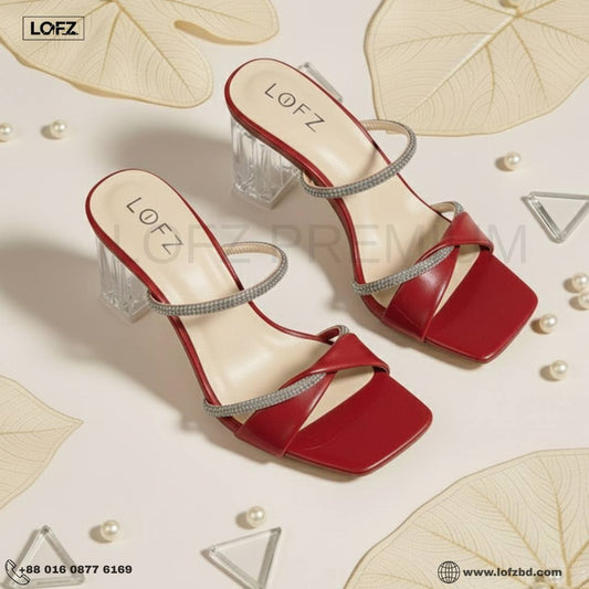 Lofz Crystal Heel Sandal
