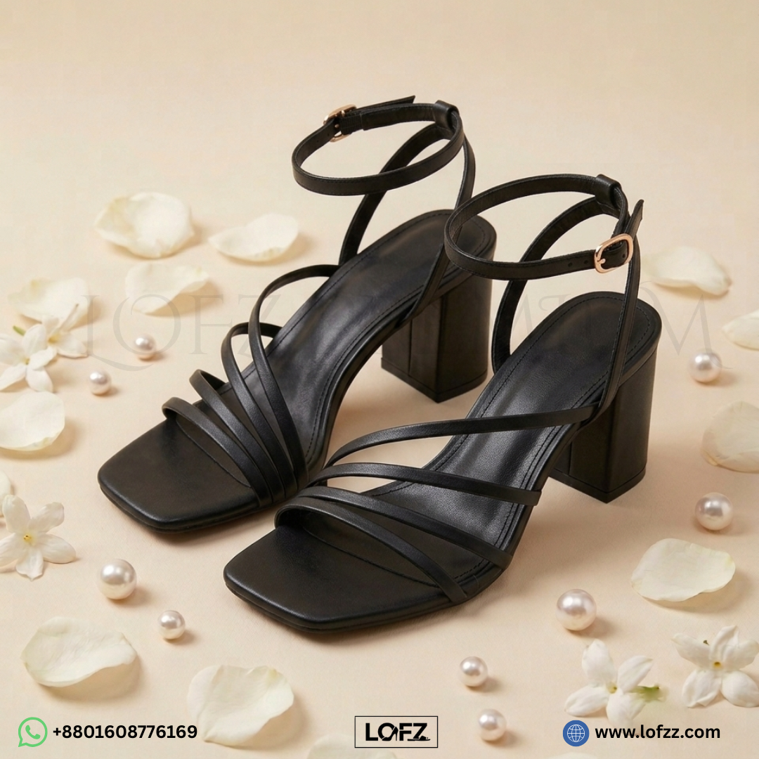 Strappy Square Toe Heels LOFZ