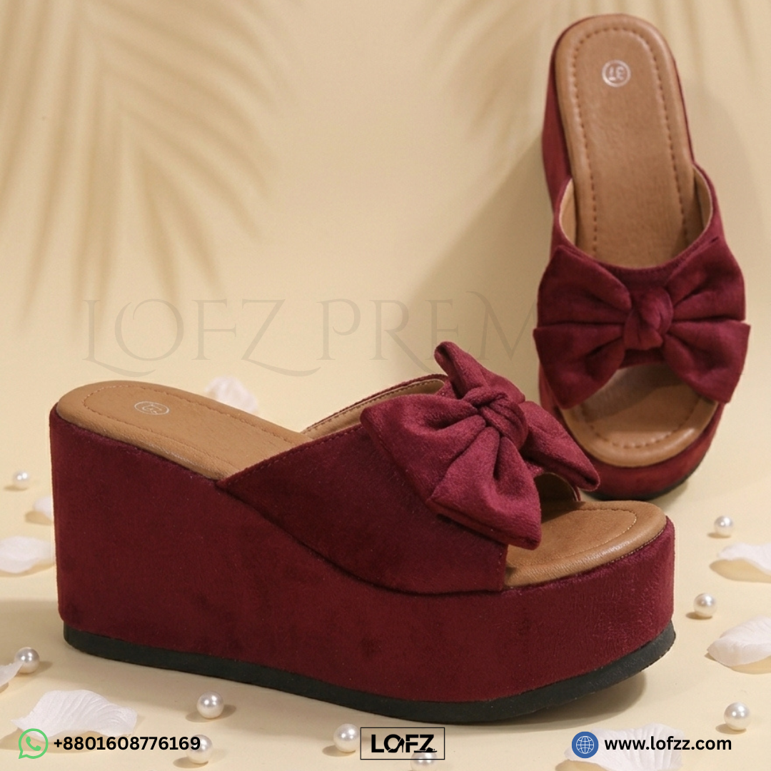 Luxury Bow Wedge Heels - women's wedge heels - Lofz Bangladesh (view 4)
