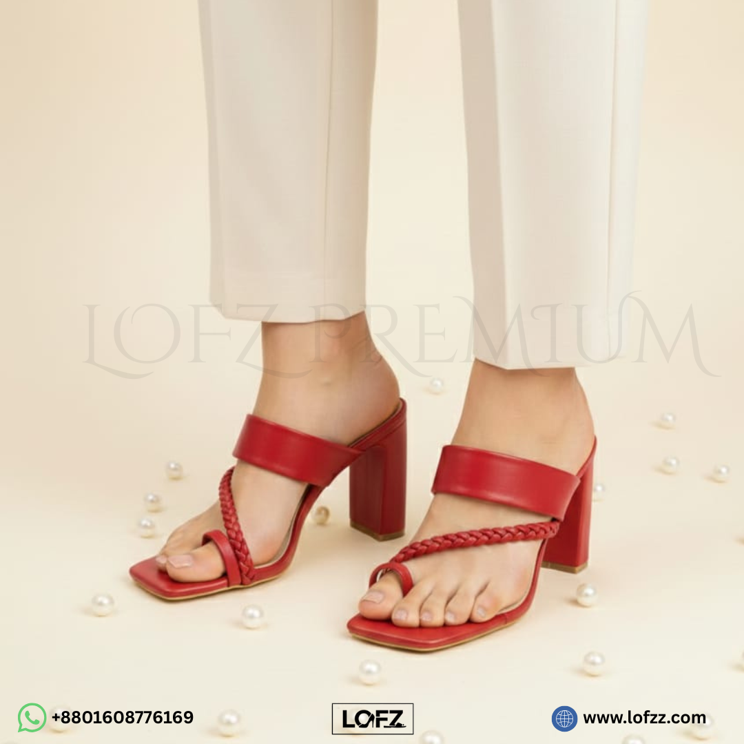 Braided Strap Block Heels