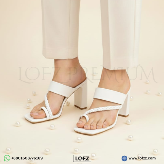 Braided Strap Block Heels