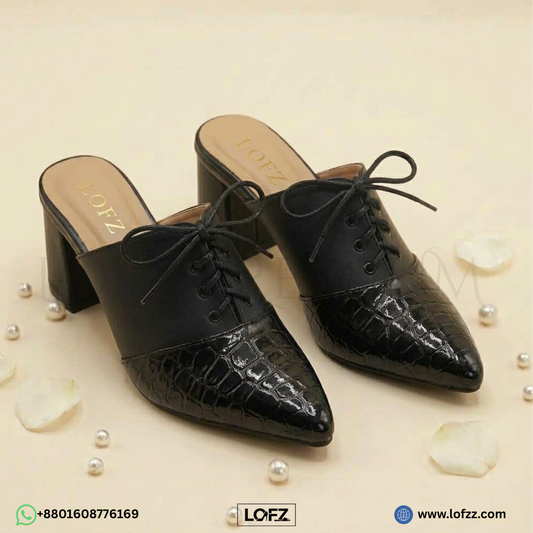 LOFZ Luxe Croc-Pointed Mule - women's mules - Lofz Bangladesh (view 2)