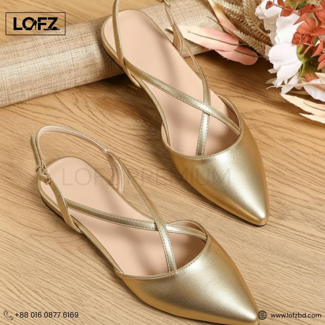 Elegant Pointed-Toe Slingback Flats - women's flats - Lofz Bangladesh (view 2)