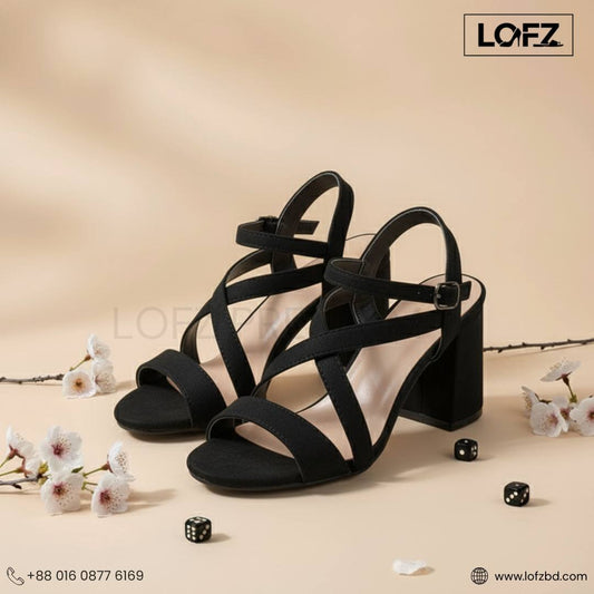 LOFZ Noir Elegance Block Heel