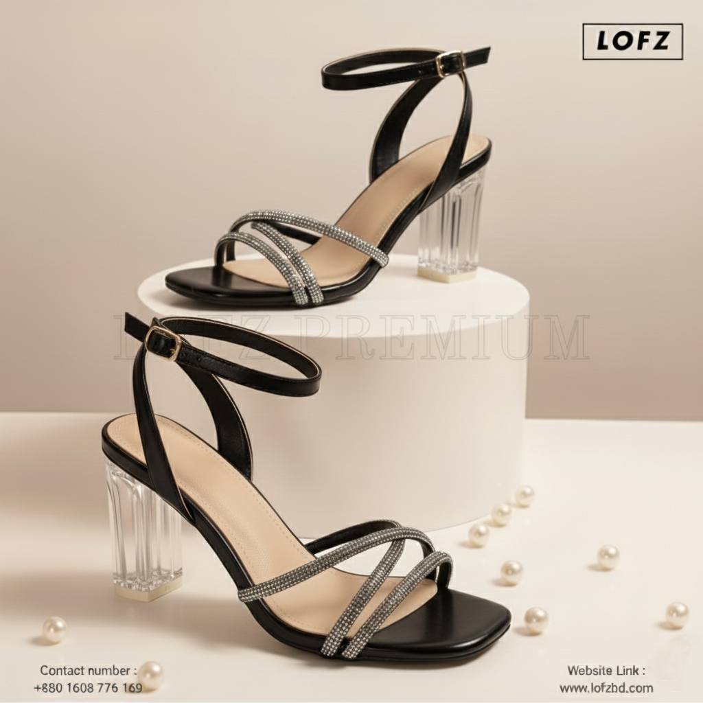 Crystal Transparent Block Heels