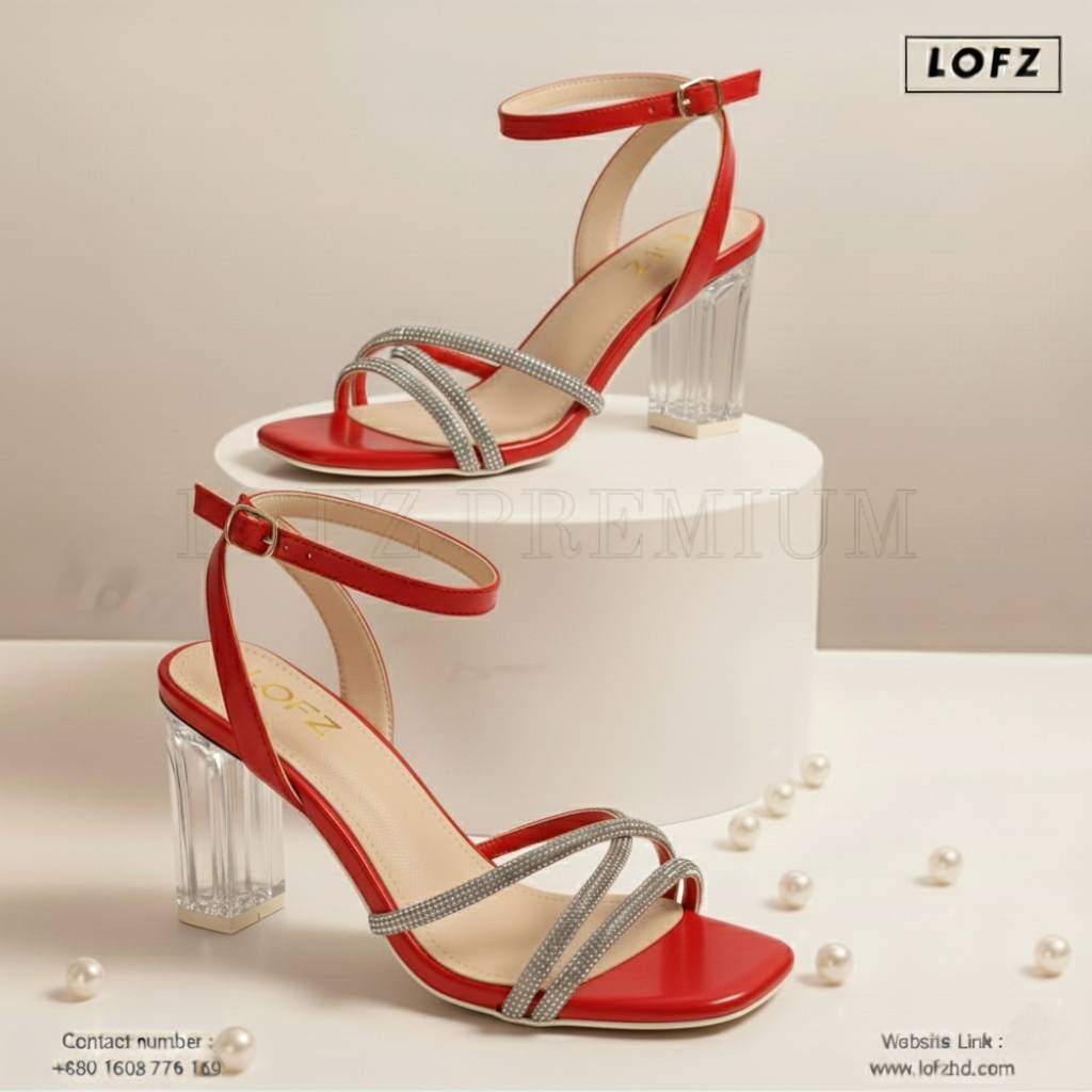 Crystal Transparent Block Heels