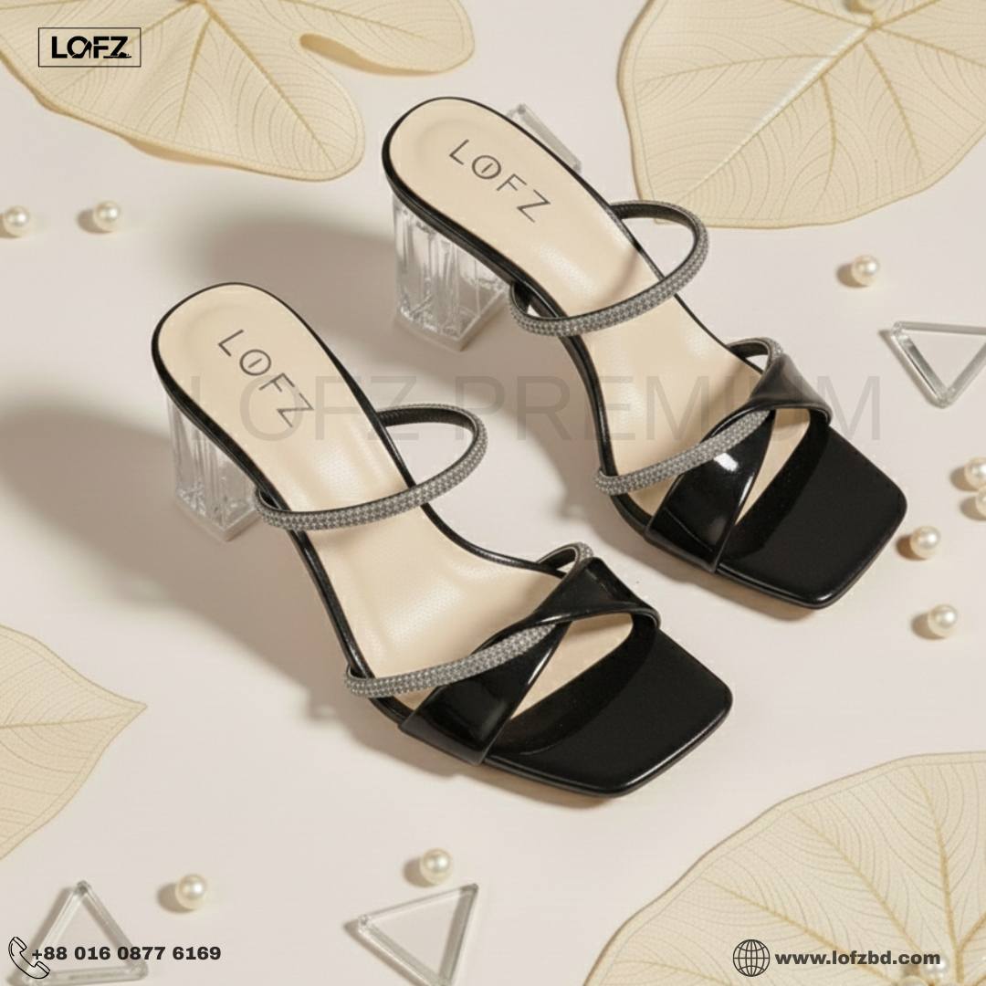 Lofz Crystal Heel Sandal