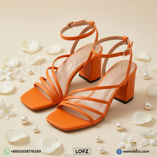 Strappy Square Toe Heels LOFZ - women's heels - Lofz Bangladesh
