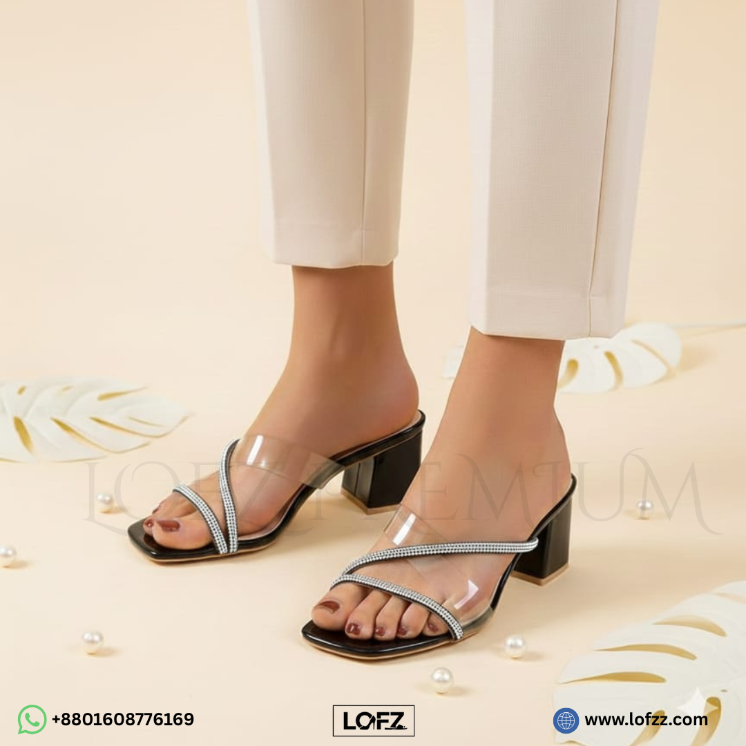 Crystal Clear Block Heel