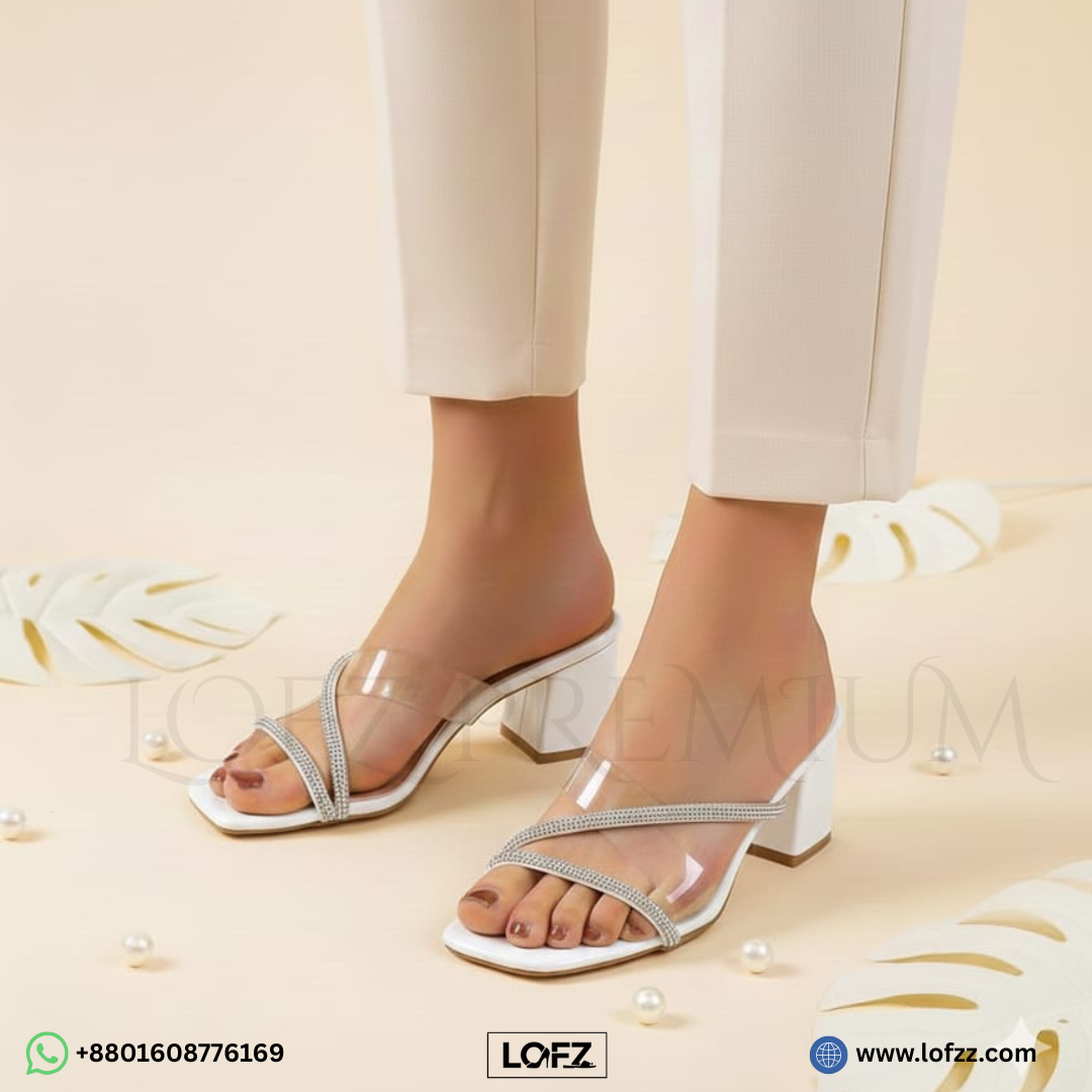 Crystal Clear Block Heel