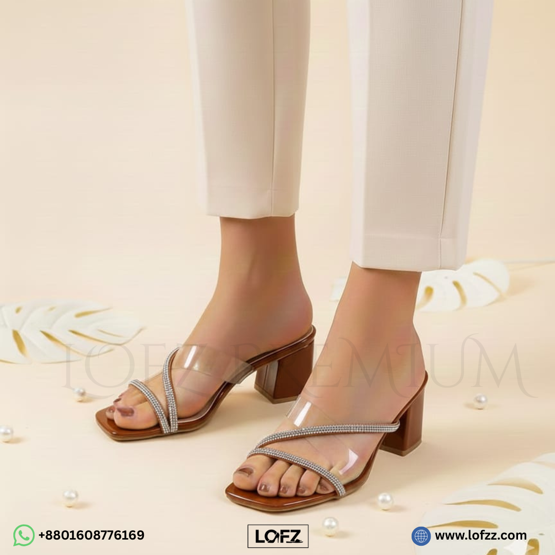 Crystal Clear Block Heel