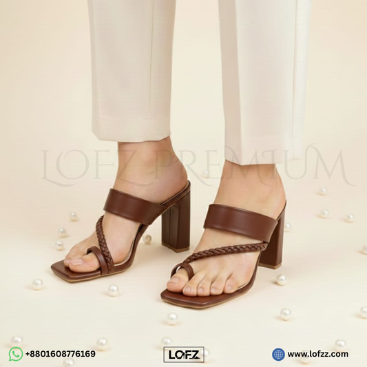 Braided Strap Block Heels