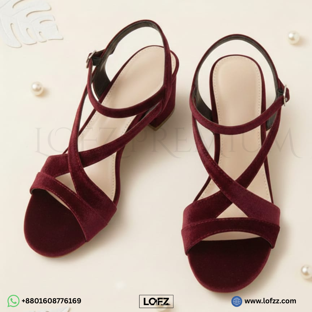 Wine Strappy Heels