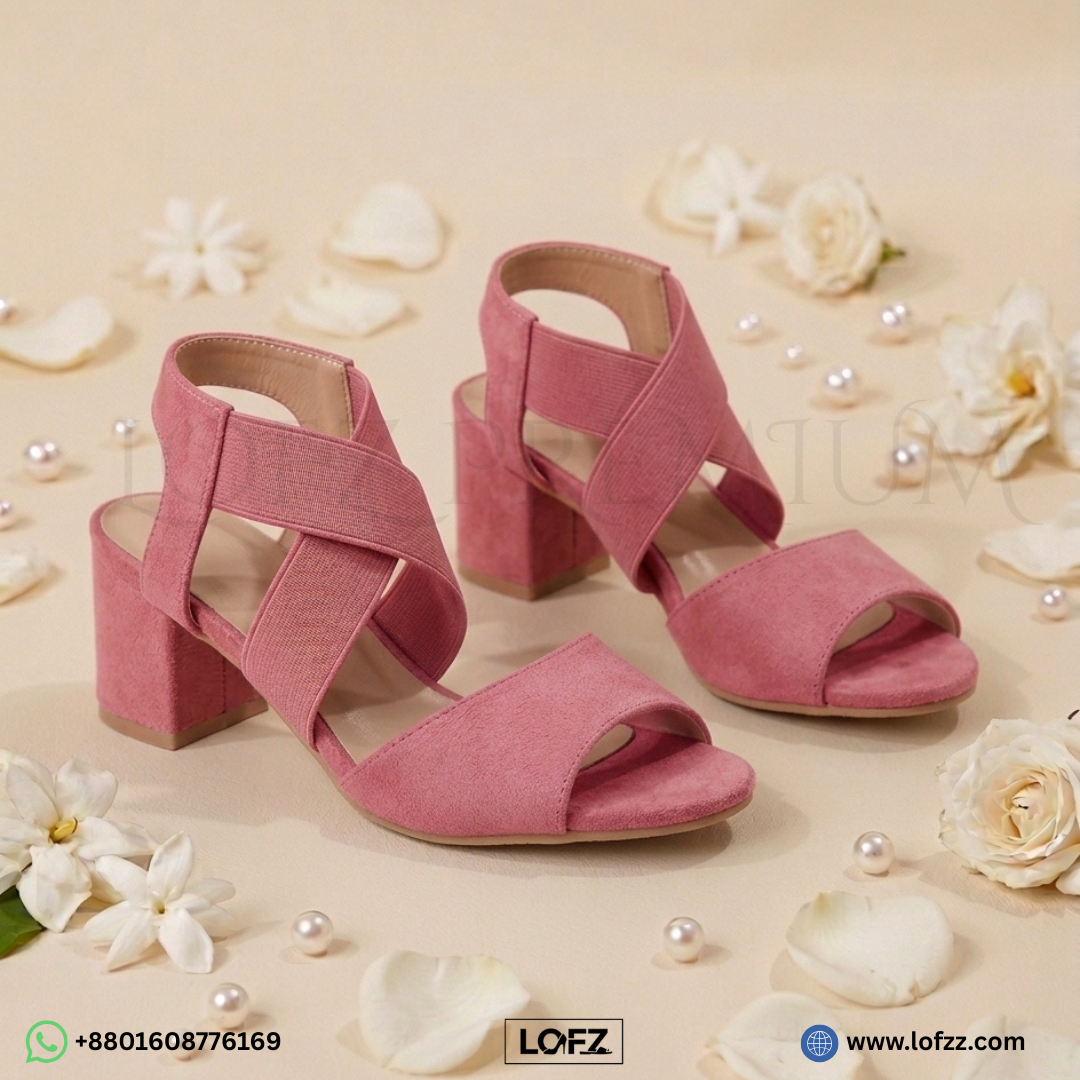 Cross Strap Block Heels - women's block heels - Lofz Bangladesh
