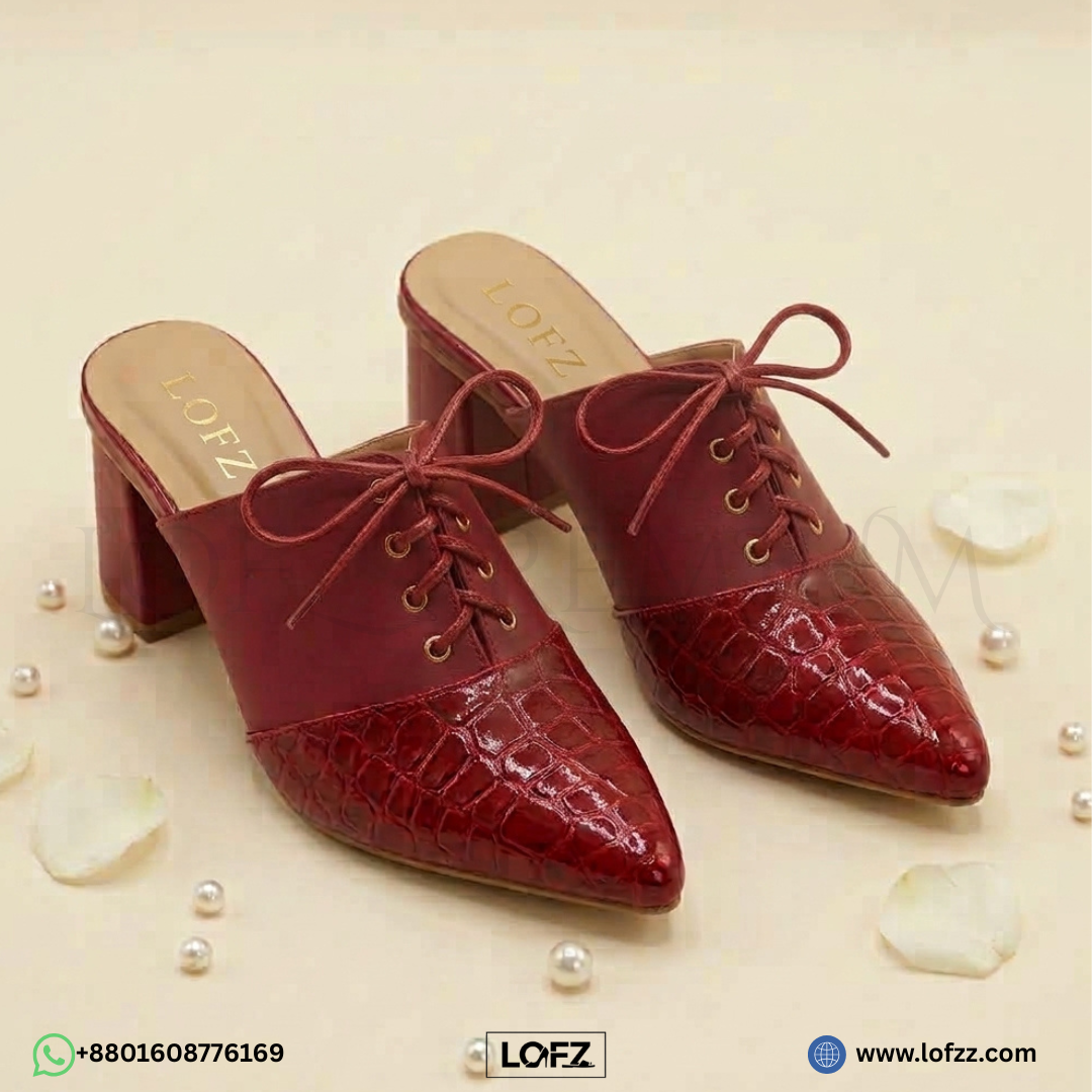 LOFZ Luxe Croc-Pointed Mule - women's mules - Lofz Bangladesh (view 3)