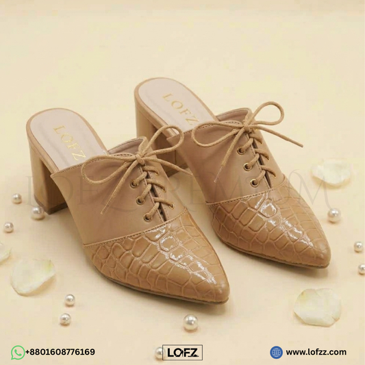 LOFZ Luxe Croc-Pointed Mule - women's mules - Lofz Bangladesh