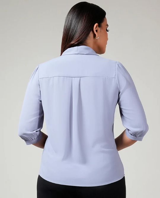 Royal Plum Tie-Neck Top